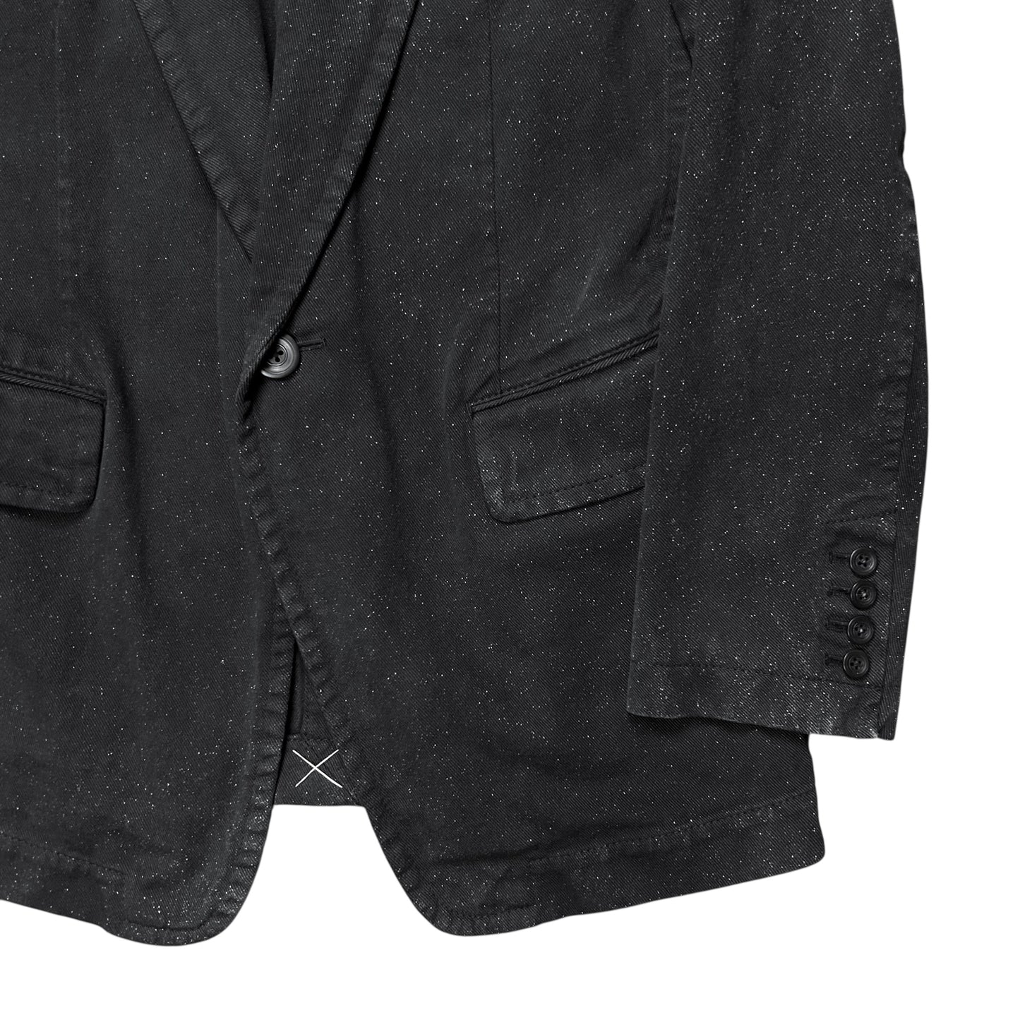 Y‘s by Yohji Yamamoto Sharp Speckled Denim Blazer