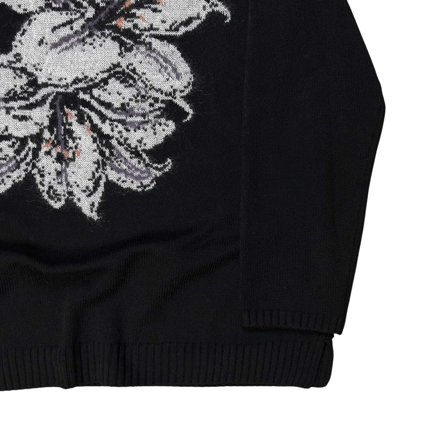 Yohji Yamamoto Pour Homme Flower Intarsia Knit Sweater - AW22