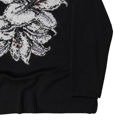 Yohji Yamamoto Pour Homme Flower Intarsia Knit Sweater - AW22