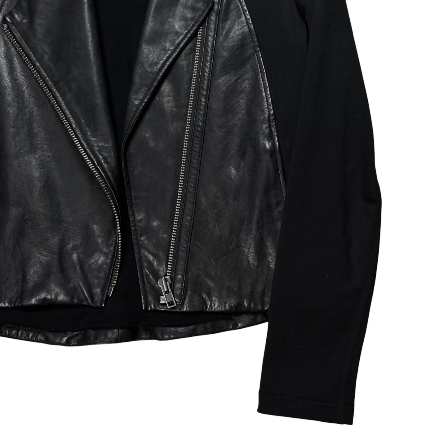 Helmut Lang Asymmetric Panel Leather Jacket - AW11
