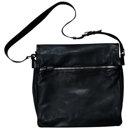 Jil Sander Lock Flap Grain Leather Messenger Bag