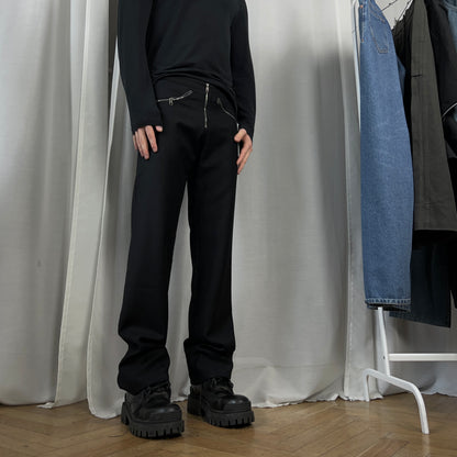 Maison Martin Margiela Flared Waist Zip Trousers