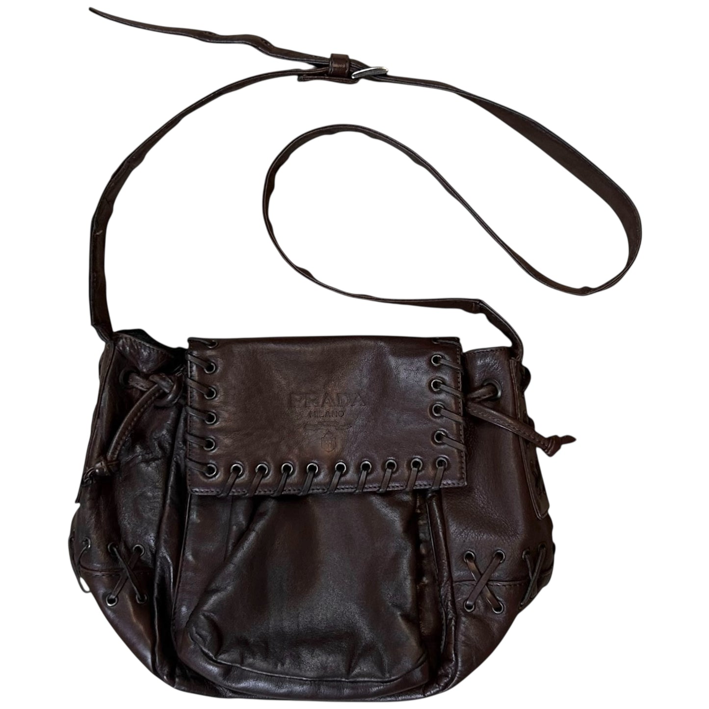 Prada Laced Eyelet Leather Bag