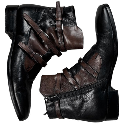 Prada Belted Two Tone Square Boots