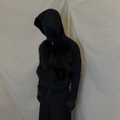 Dirk Bikkembergs Front Fur Zip Hoodie