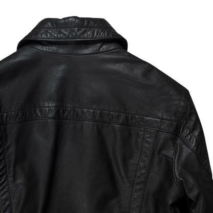 Dirk Bikkembergs Cropped Trucker Leather Jacket - 90s