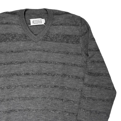 Maison Martin Margiela Mohair Striped V-Neck Sweater