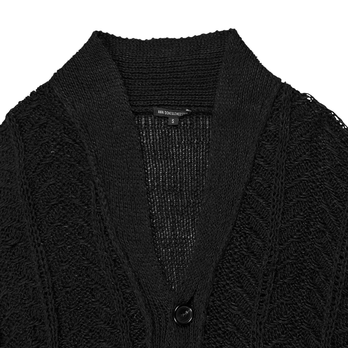 Ann Demeulemeester Cropped Linen Knit Cardigan - AW13