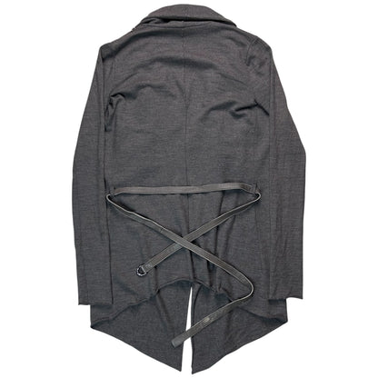 Helmut Lang Leather Belted Drape Cardigan - AW13