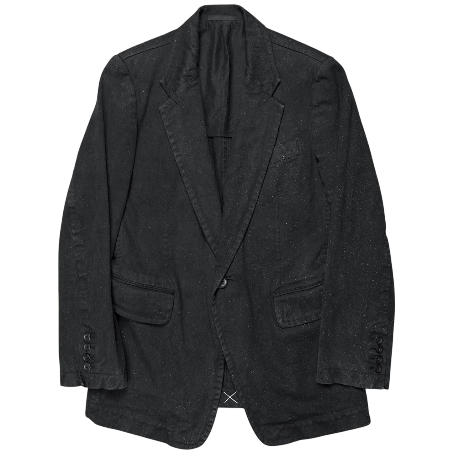 Y‘s by Yohji Yamamoto Sharp Speckled Denim Blazer