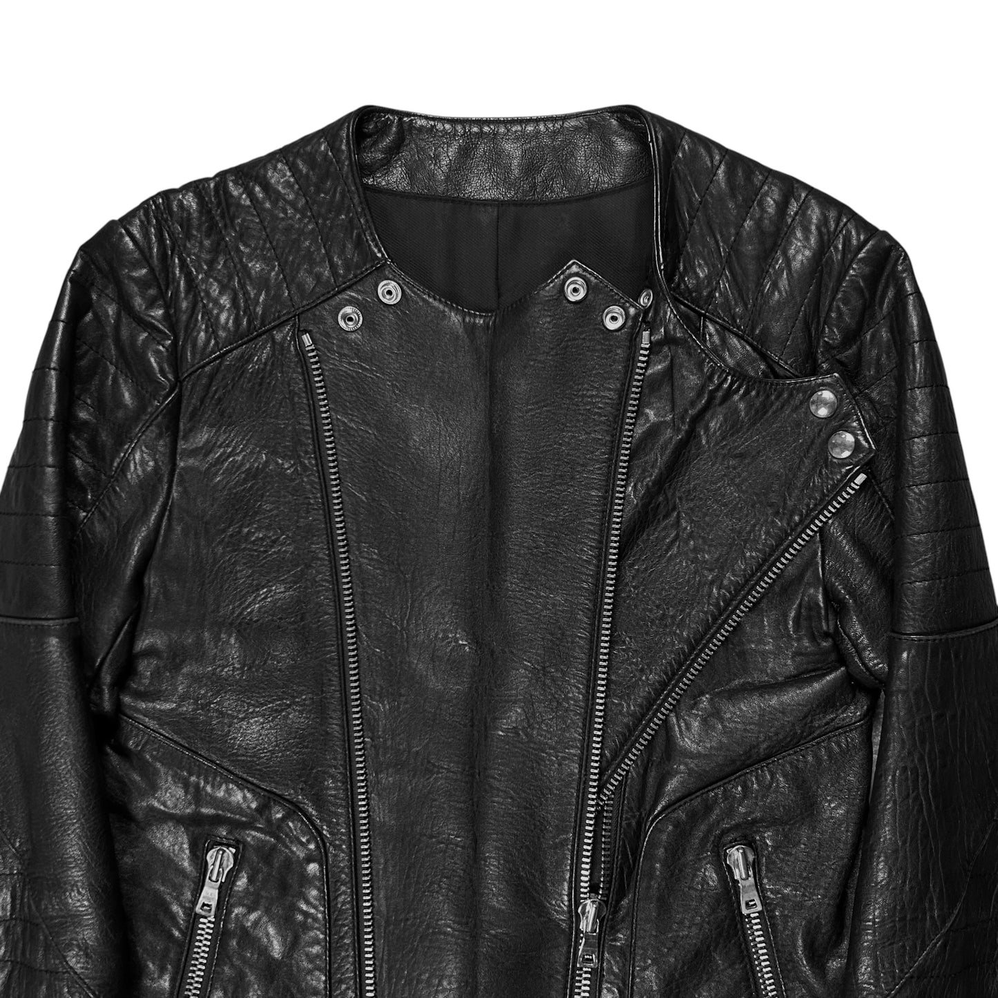 Balmain by Decarnin Dual Zip Moto Leather Jacket - AW11