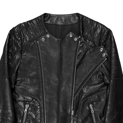 Balmain by Decarnin Dual Zip Moto Leather Jacket - AW11
