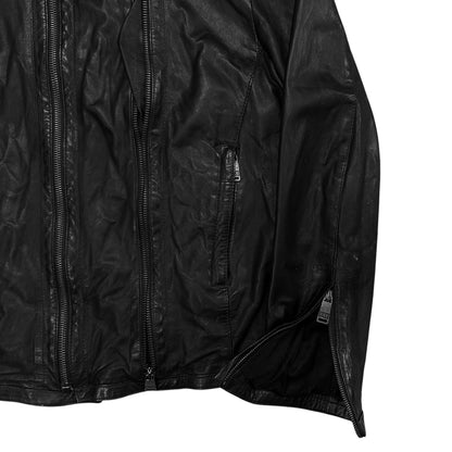 Dirk Bikkembergs Double Zip Racer Leather Jacket