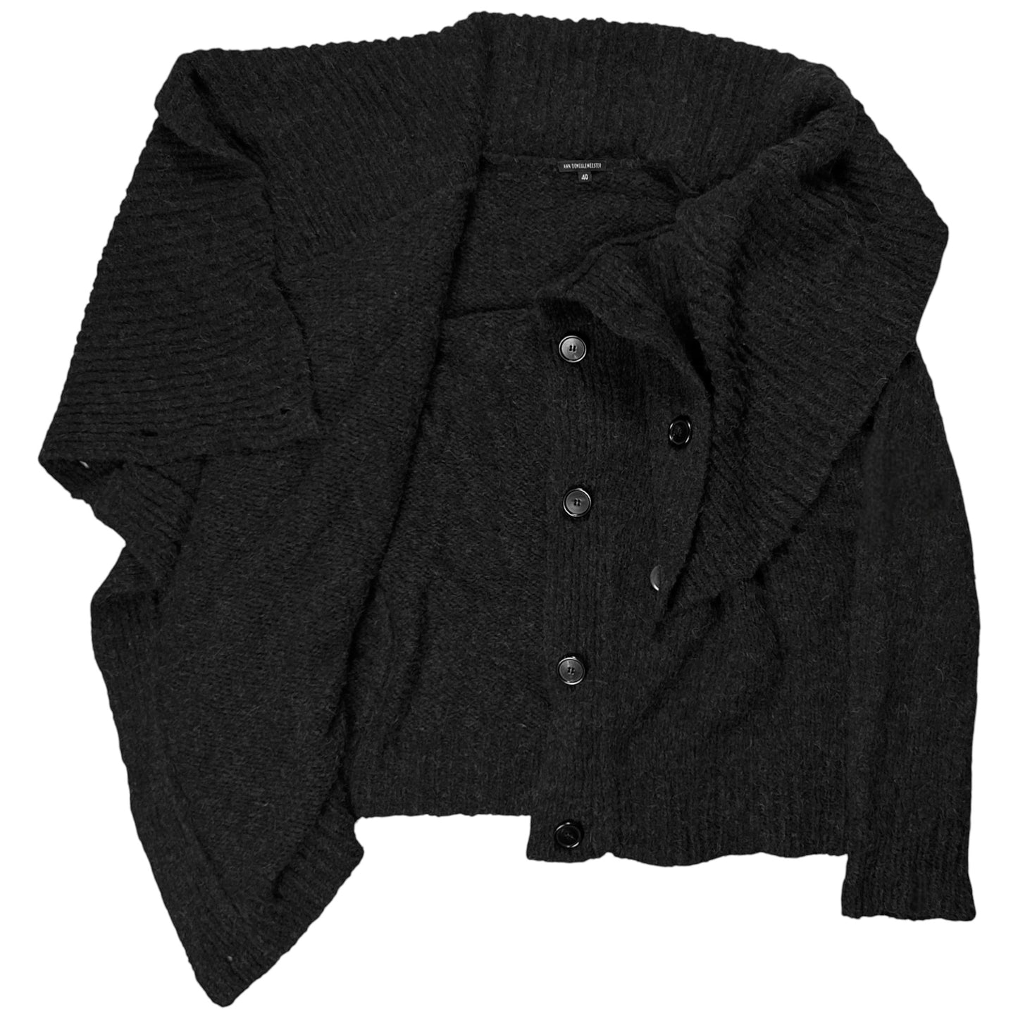 Ann Demeulemeester Distorted Wrap Knit Cardigan - AW11