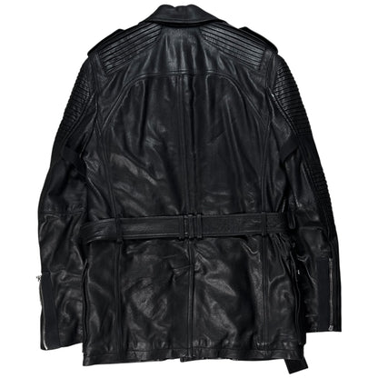 Balmain by Olivier Rousteing Belted Multi Zip Leather Field Sample Jacket - AW18