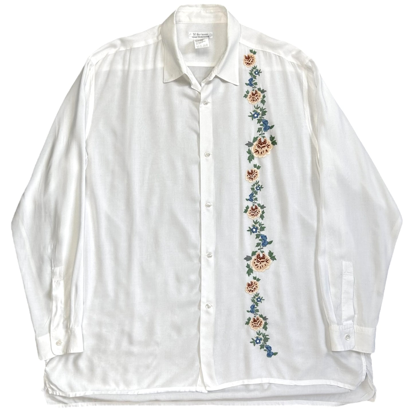 Y‘s Yohji Yamamoto Flower Embroidered Rayon Shirt