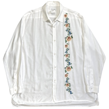 Y‘s Yohji Yamamoto Flower Embroidered Rayon Shirt