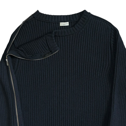 Dries Van Noten Shoulder Zip Military Knit Sweater - AW14
