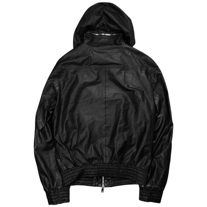 Gucci by Tom Ford Zip Hood Leather Jacket