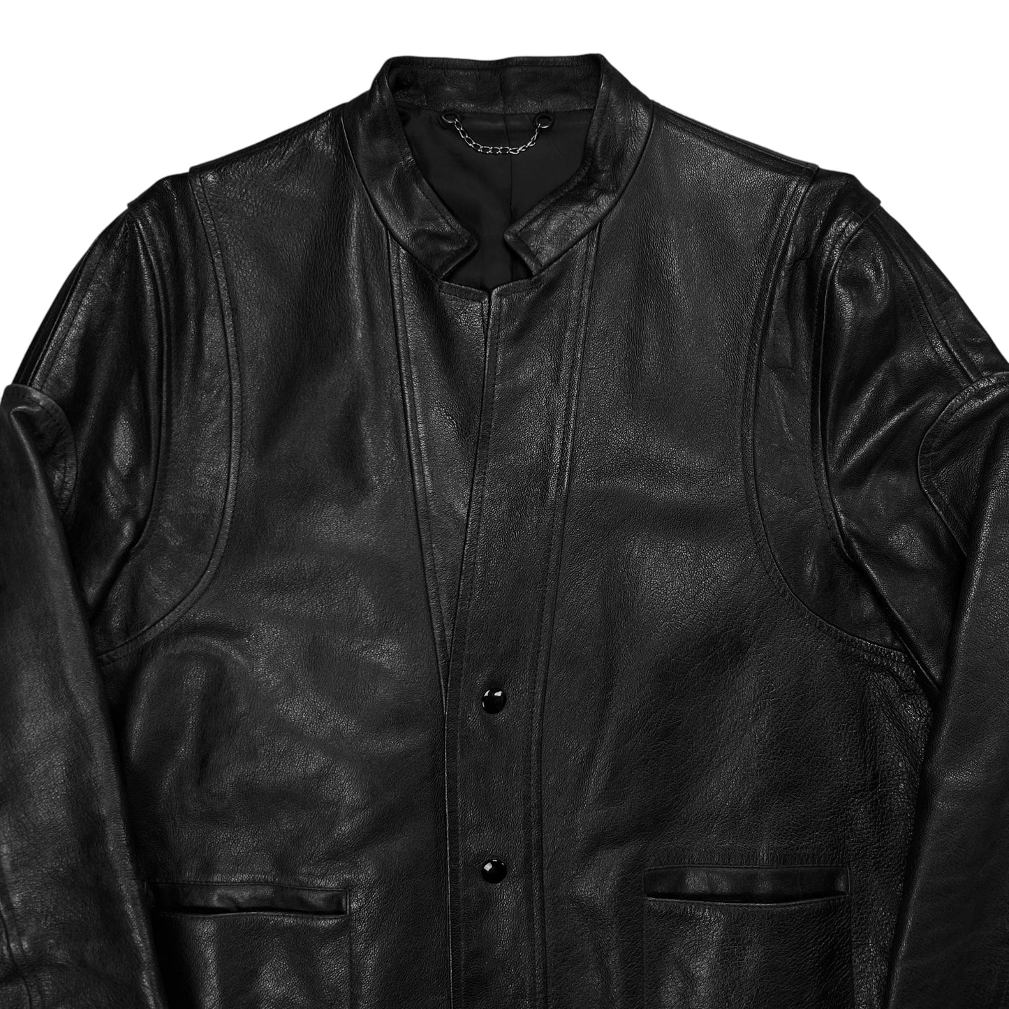 Balenciaga Mandarin Collar Leather Bomber Jacket - SS08