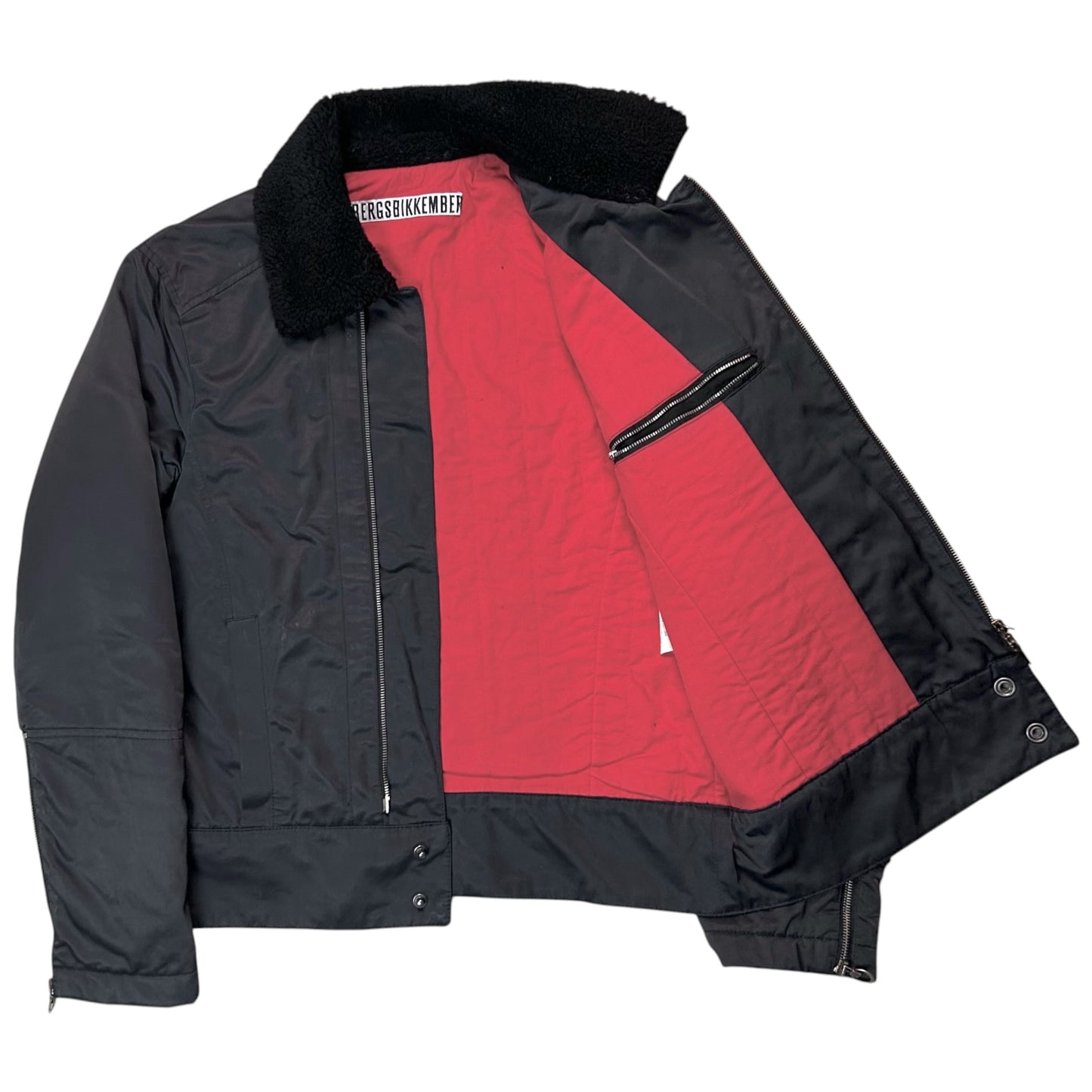 Dirk Bikkembergs Faux Fur Collar Pilot Jacket