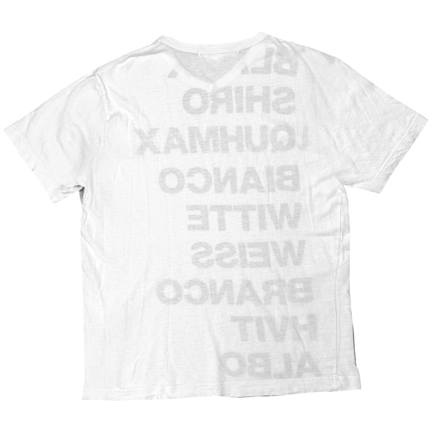 Comme des Garcons Shirt Bianco Reversed Print T-Shirt