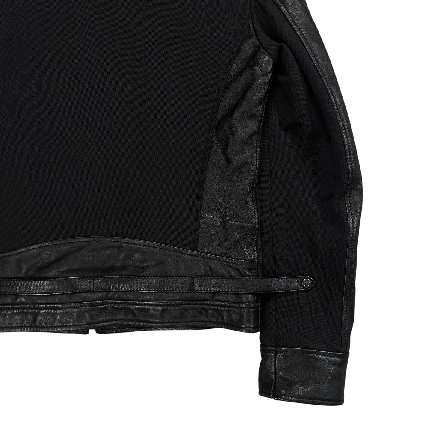 Dirk Bikkembergs Dual Fabric Moto Leather Jacket