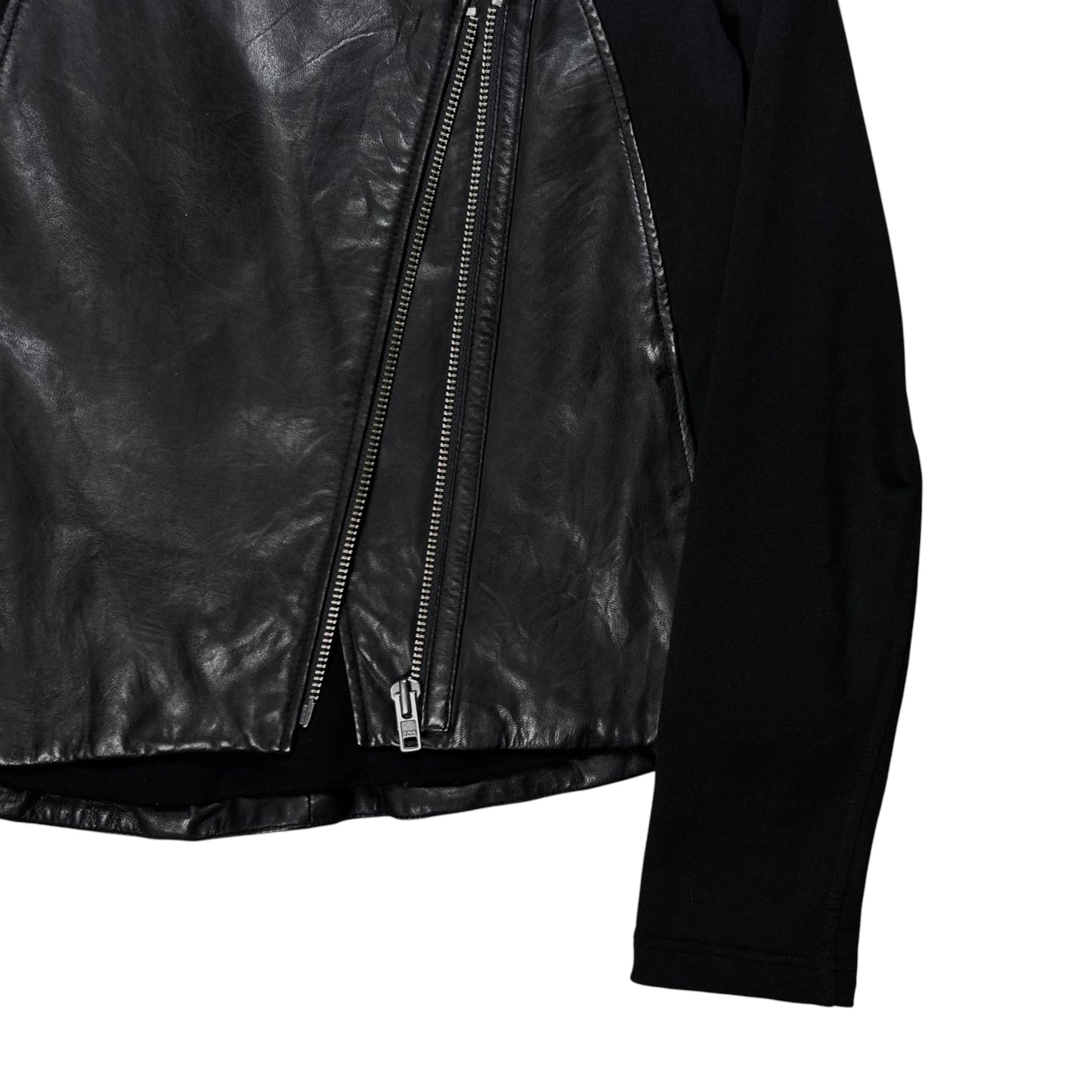 Helmut Lang Asymmetric Panel Leather Jacket - AW11
