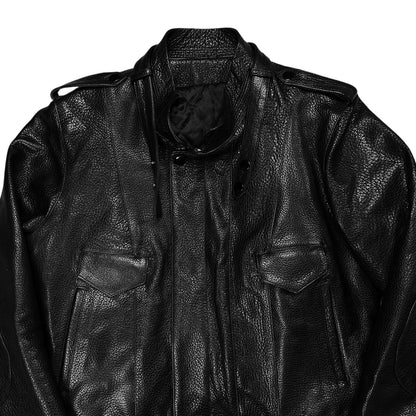 Balenciaga Military Strap Leather Bomber Jacket - AW04