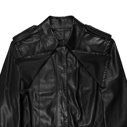 Gucci by Tom Ford Military Safari Perforated Leather Coat - AW97