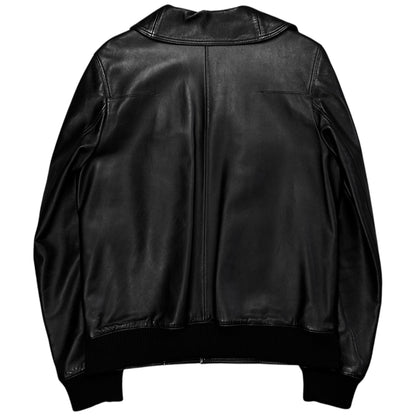 Dior Homme Asymmetric Drape Collar Leather Jacket - AW09