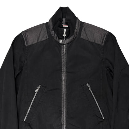 Prada Cropped Contrasted Moto Bomber Jacket