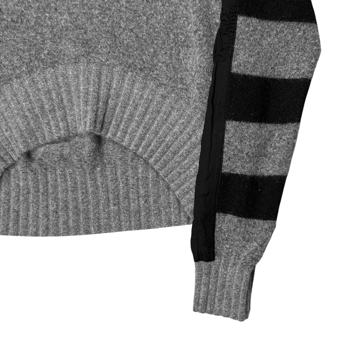 Haider Ackermann Striped Sleeve Panel Mohair Knit Sweater - AW16
