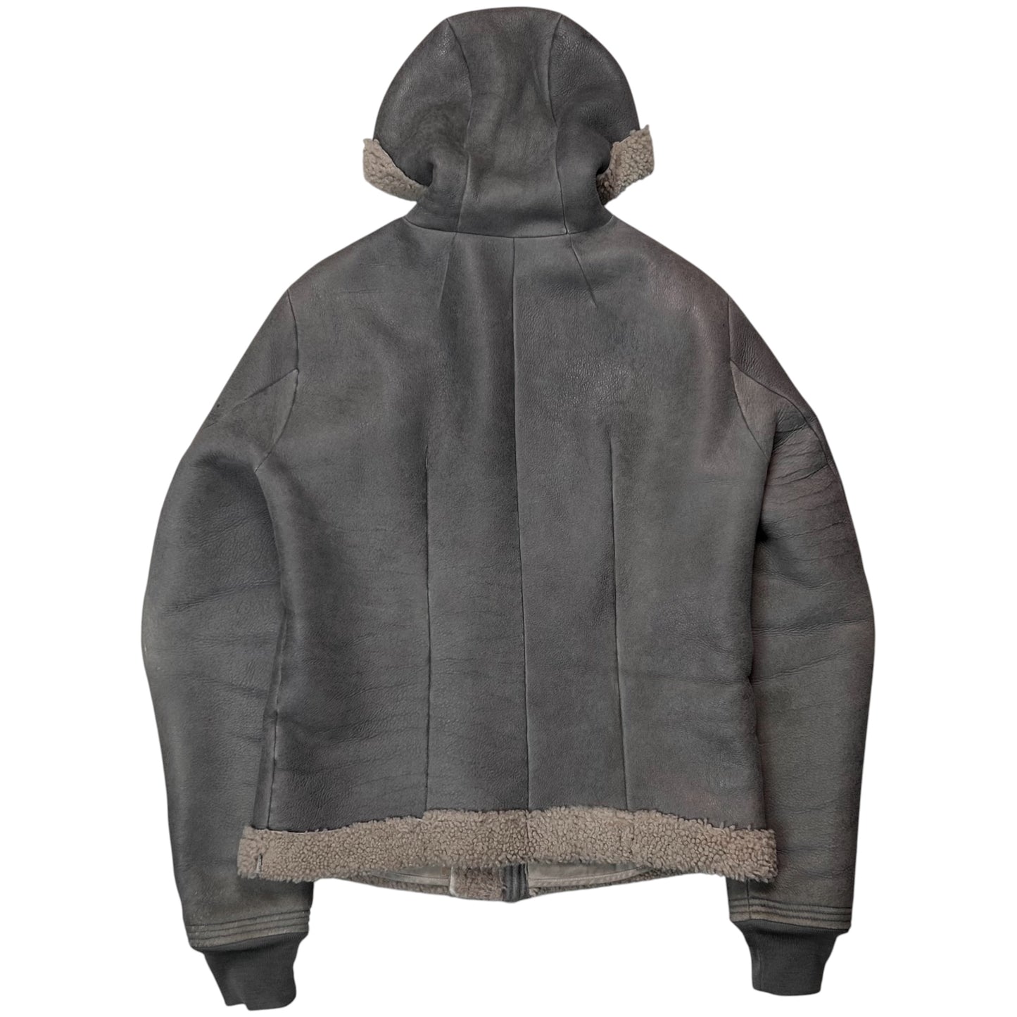 Rick Owens Hooded Shearling Leather Jacket - 2010s