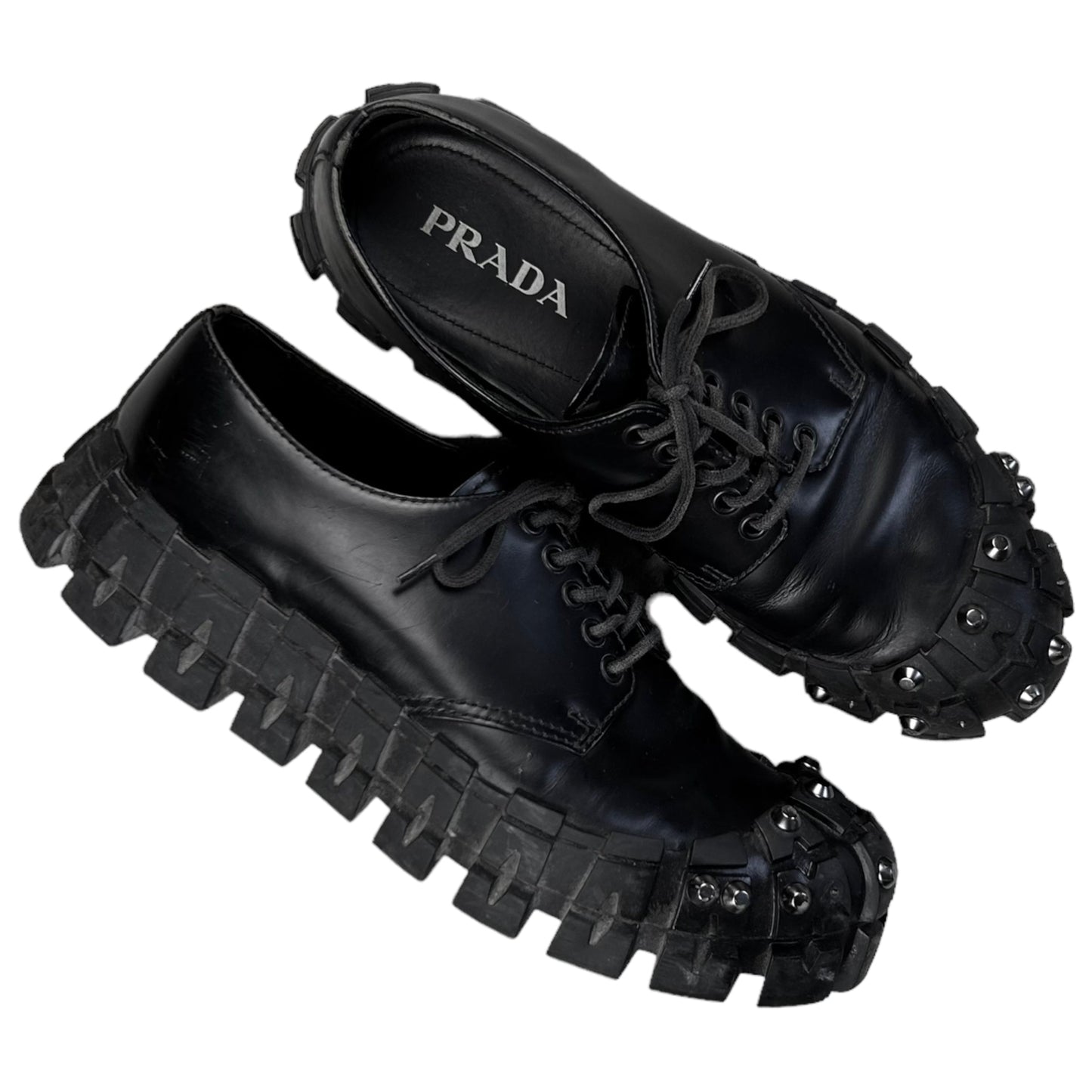 Prada Studded Tyre Derbies - AW19