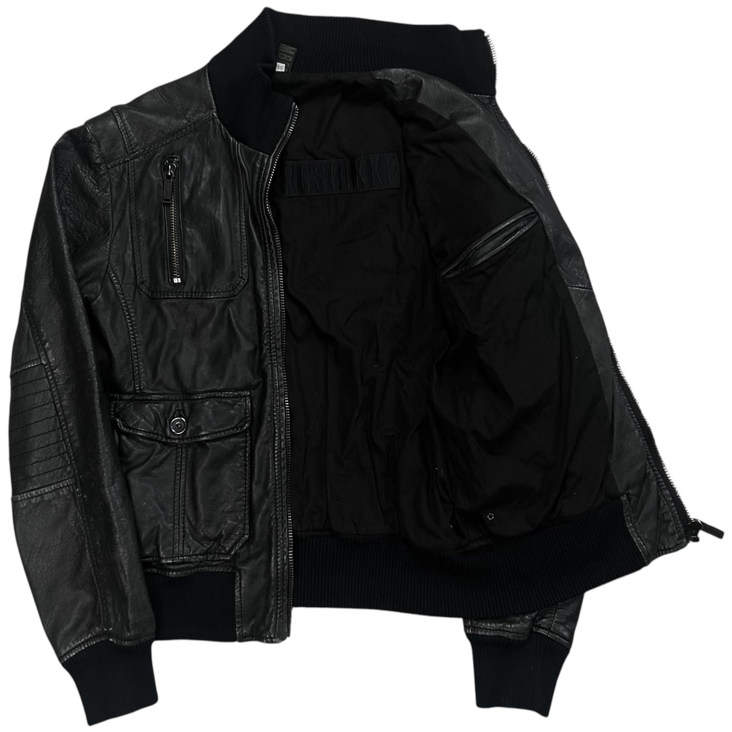 Dirk Bikkembergs Cargo Flight Leather Jacket