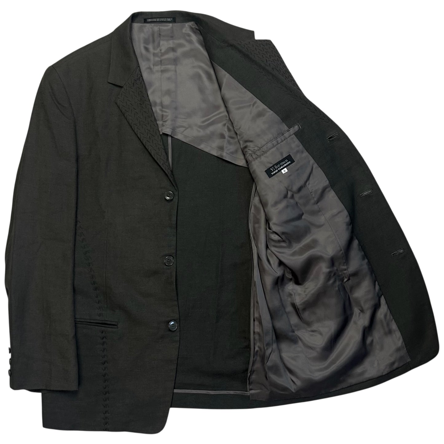 Y‘s by Yohji Yamamoto Staple Embroidery Hemp Blazer - SS99