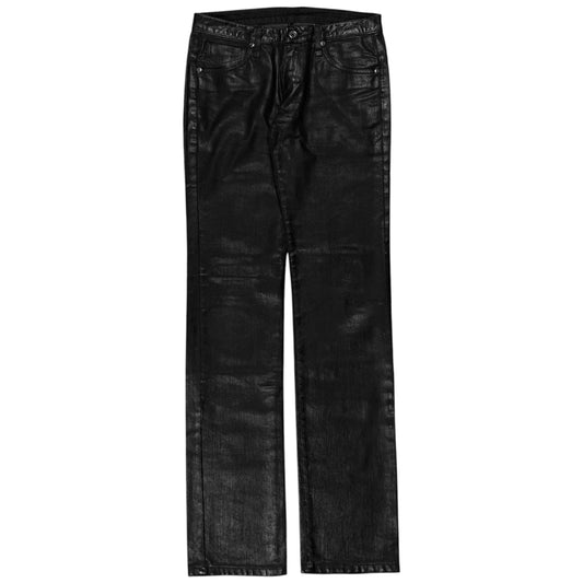 Dirk Bikkembergs Leather Waist Waxed Jeans - AW08
