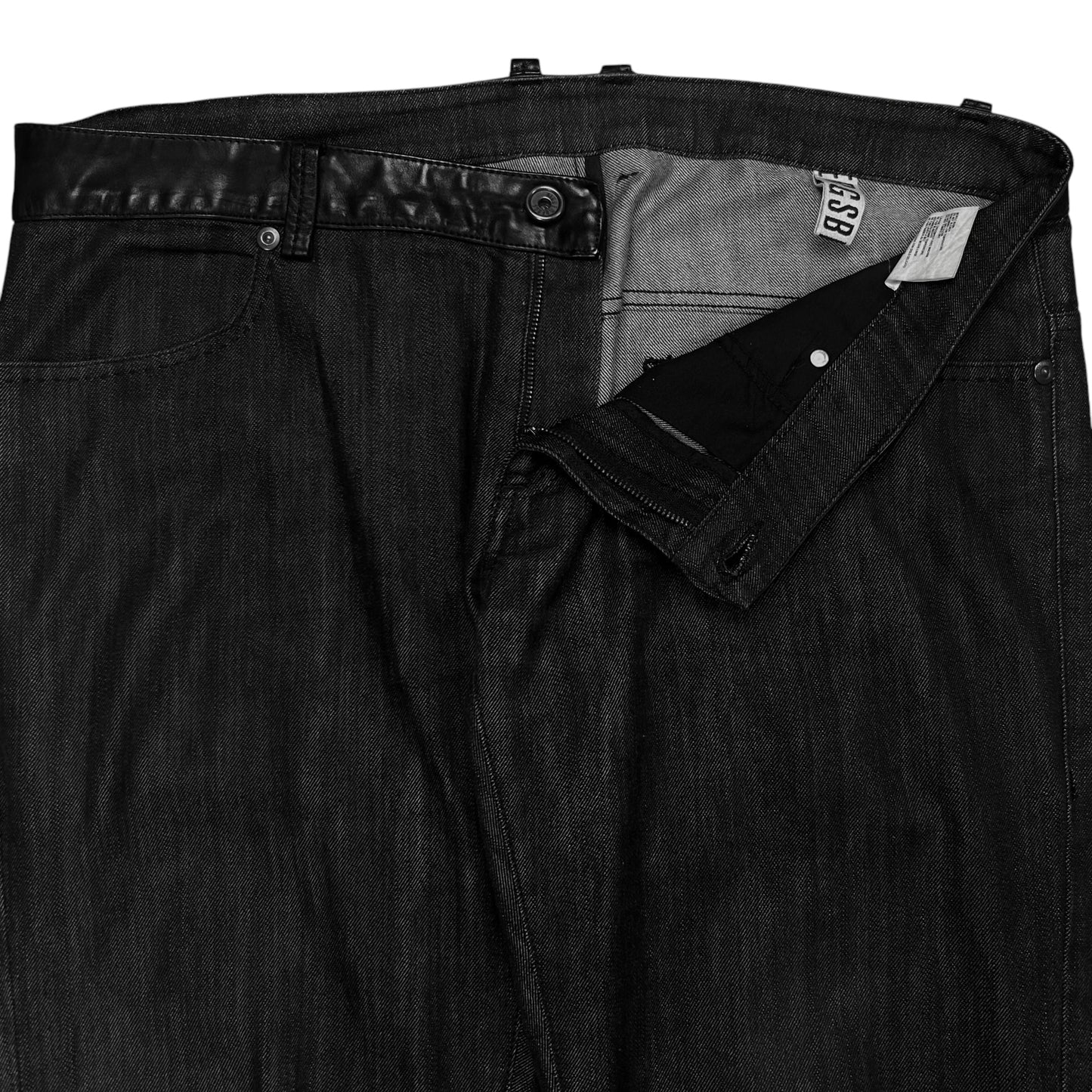 Dirk Bikkembergs Leather Waist Jeans