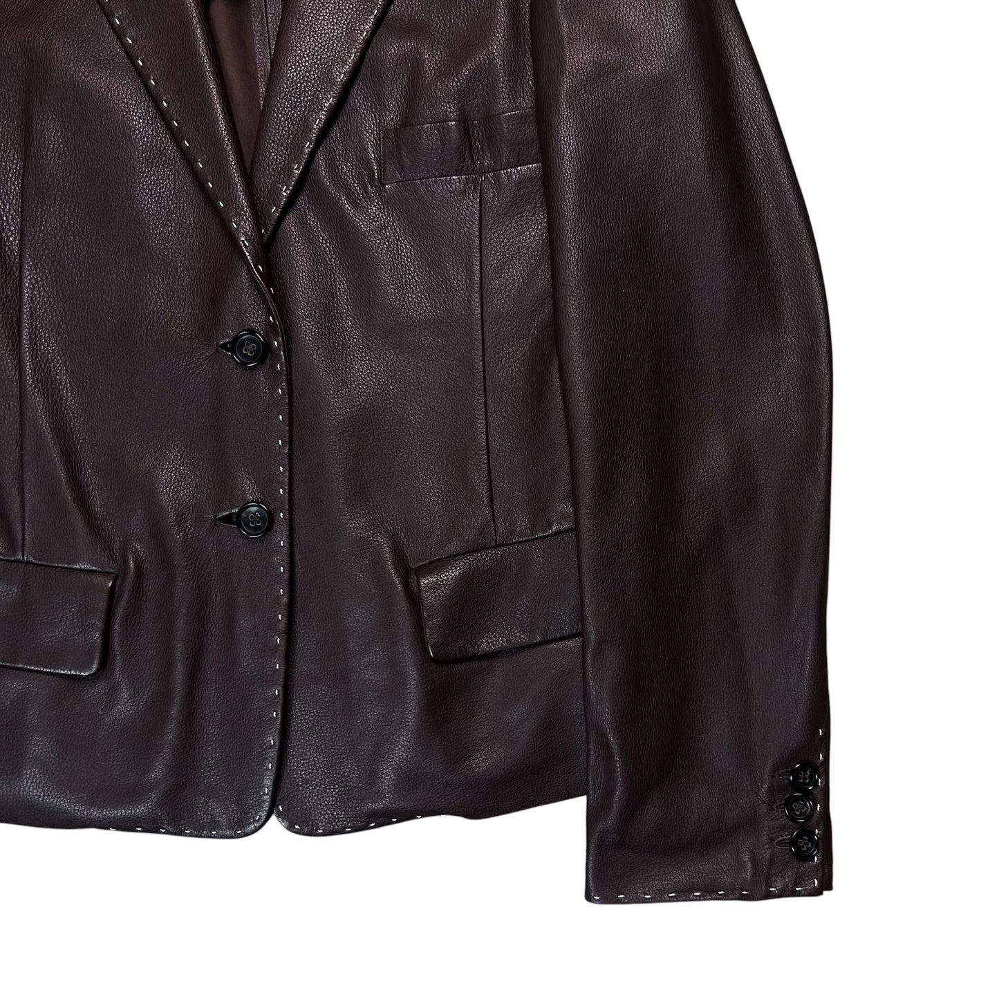 Jil Sander Contrast Stitch Leather Blazer - SS02