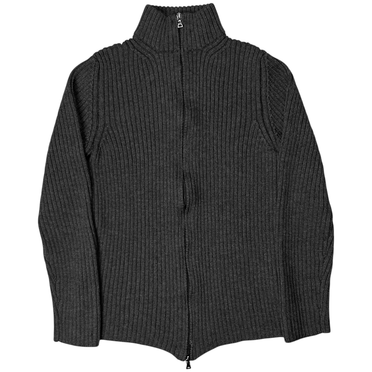 Prada Ribbed Zip Knit Sweater