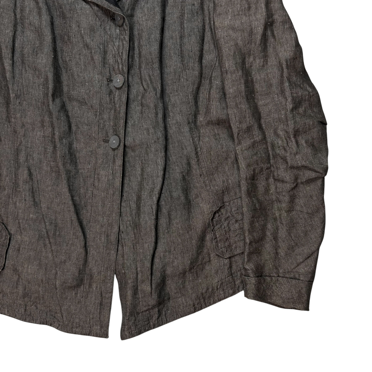 Dries Van Noten Contrast Fold Neck Linen Jacket - SS04
