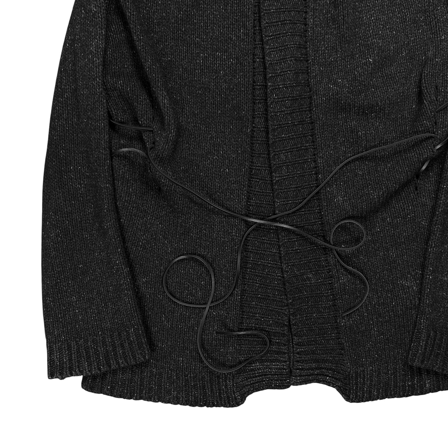 Ann Demeulemeester Hooded Leather String Cardigan - AW02