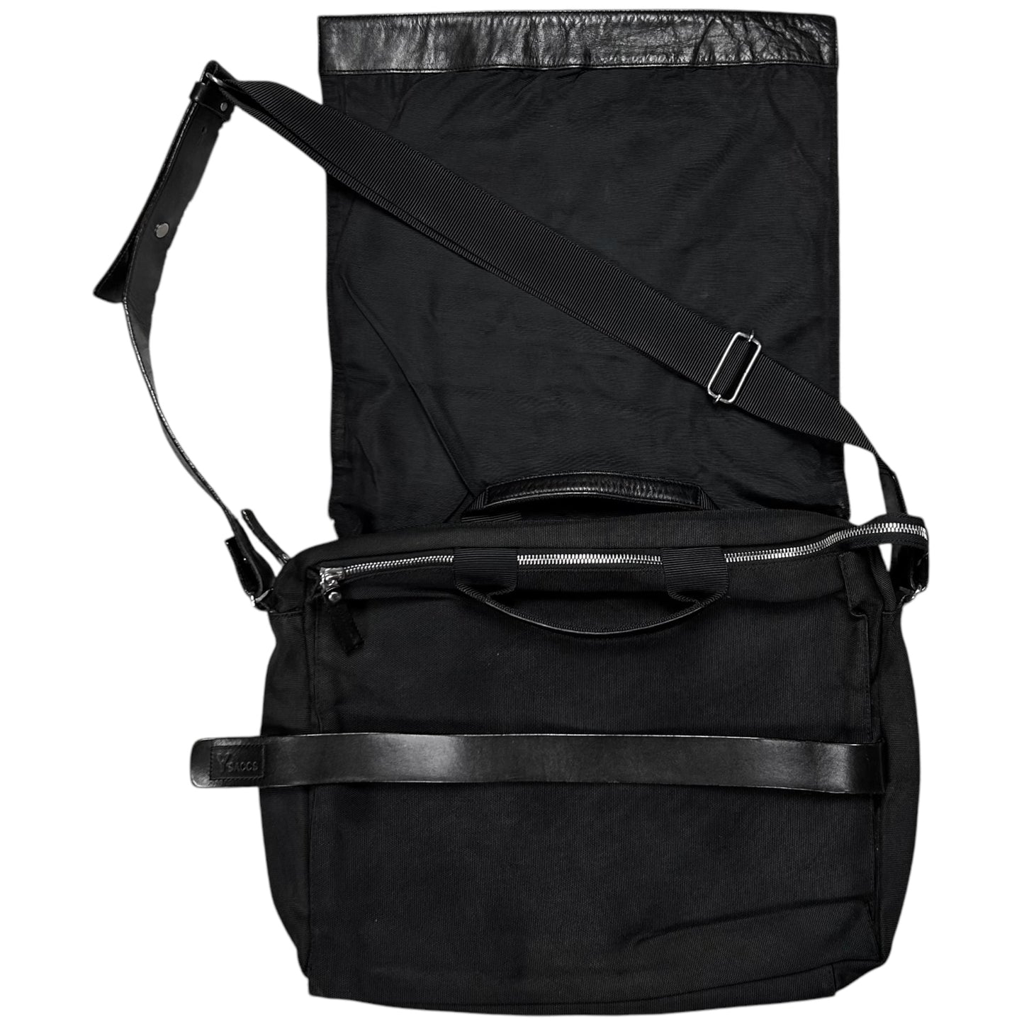 Y’Saccs Yohji Yamamoto Leaher Strapped Flap Bag