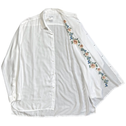 Y‘s Yohji Yamamoto Flower Embroidered Rayon Shirt