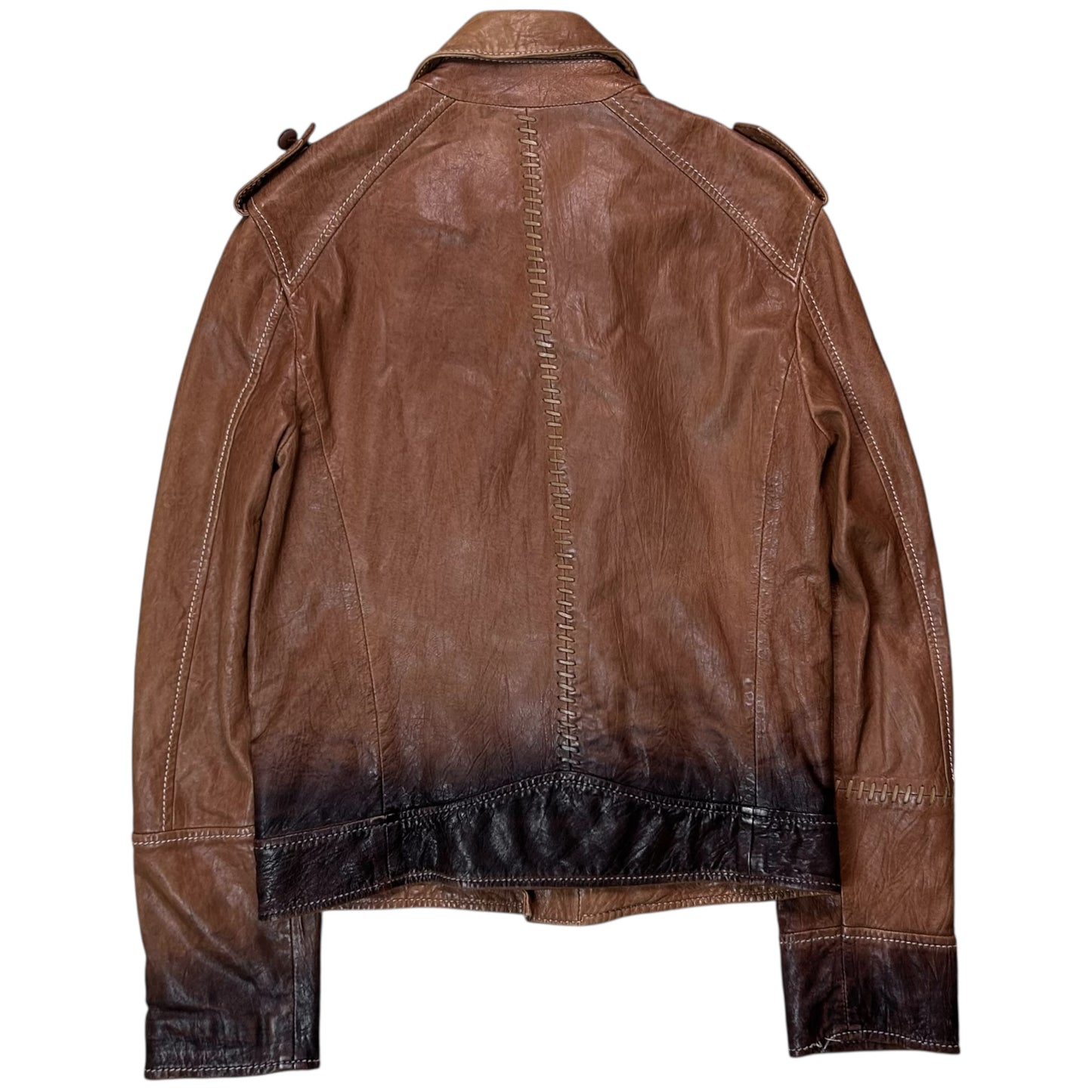 Dirk Bikkembergs Ombre Leather Military Flight Jacket - SS08