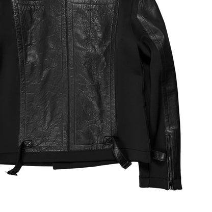 Dirk Bikkembergs Asymmetric Zip Moto Leather Jacket