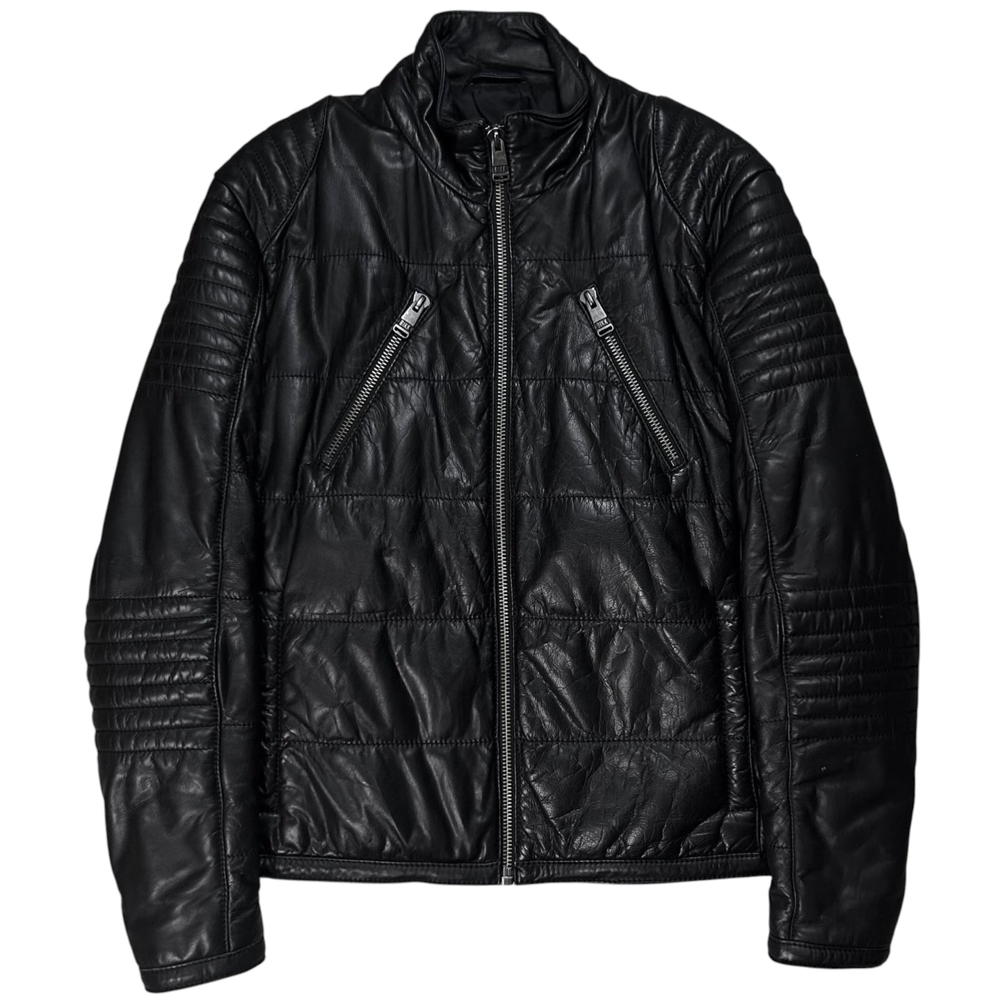 Dirk Bikkembergs Quilted Chest Zip Moto Jacket - AW08