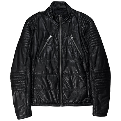 Dirk Bikkembergs Quilted Chest Zip Moto Jacket - AW08