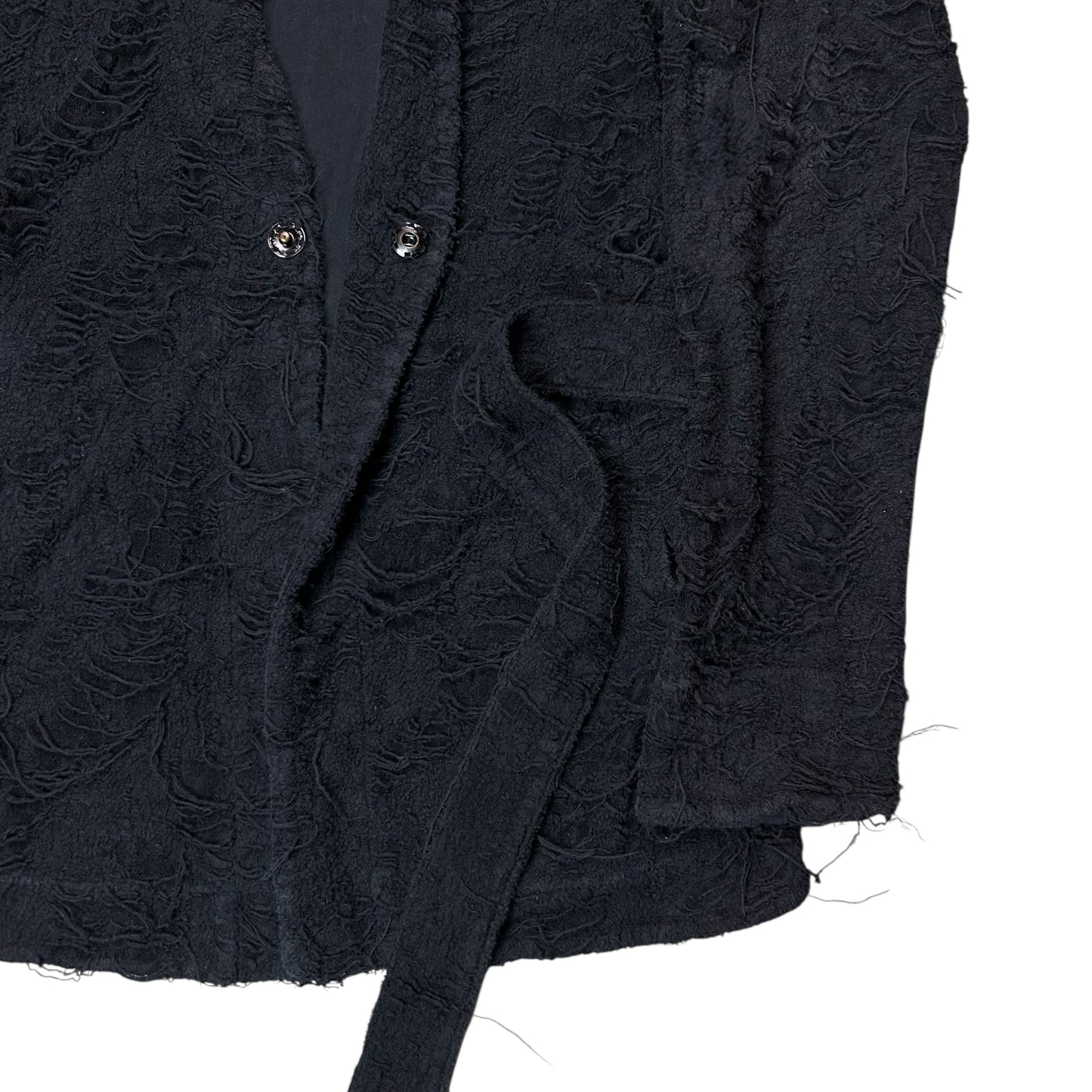 Yohji Yamamoto Pour Homme Frayed Wrap Belt Cardigan - AW12 l